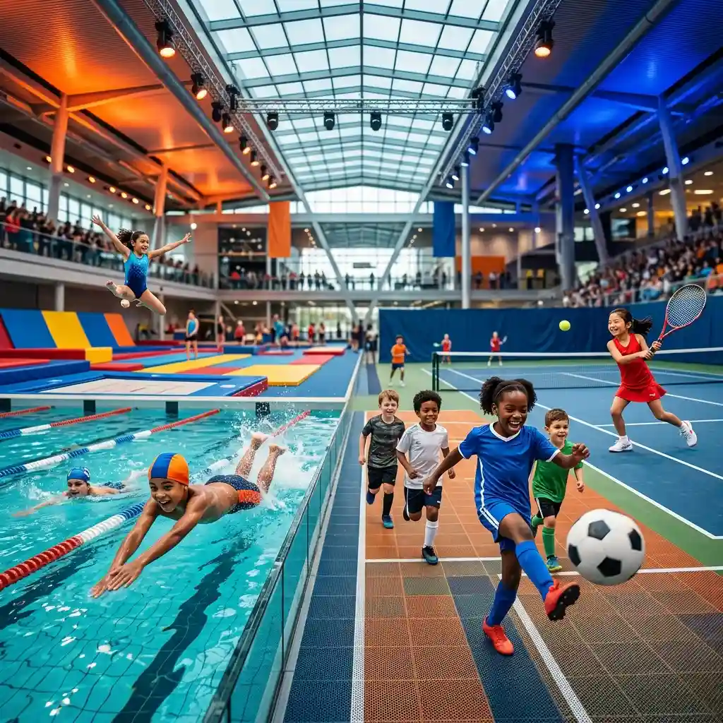 Children playing various sports