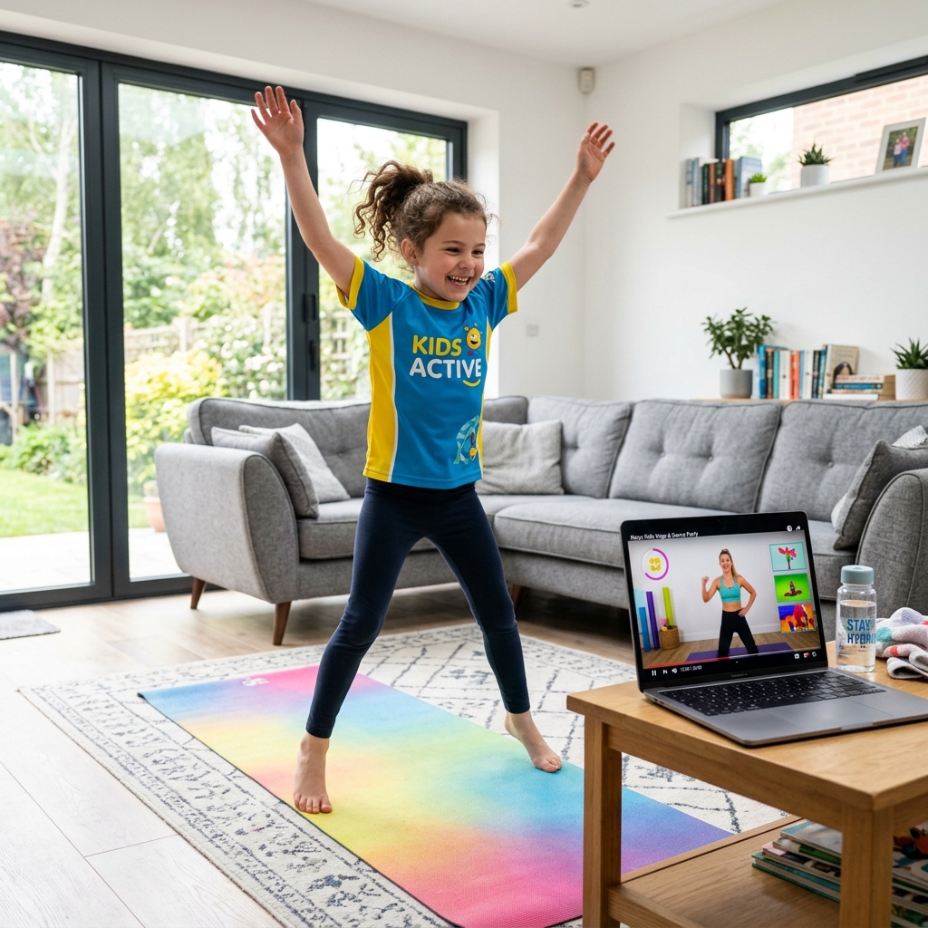 Child exercising at home