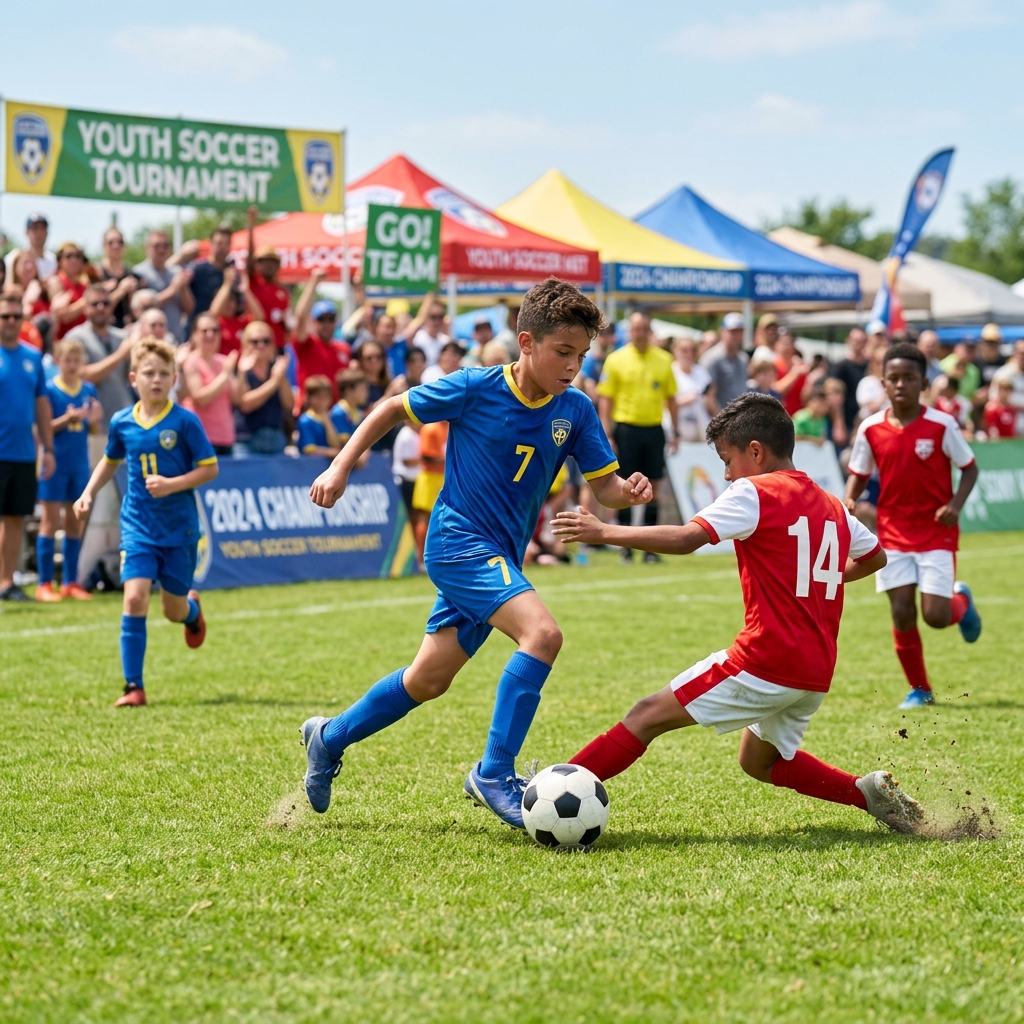 Kids playing in a tournament